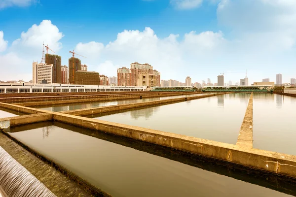 Planta de tratamiento de aguas residuales — Foto de Stock