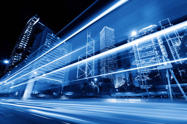 современный город ночью