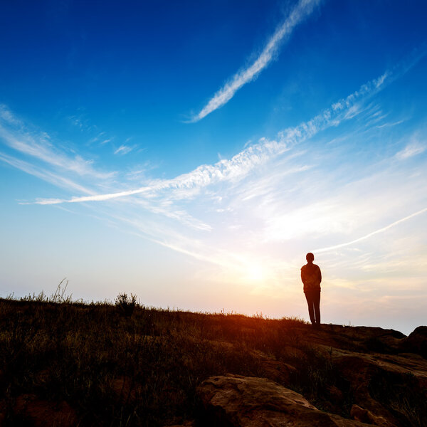 Girl watching the sunset