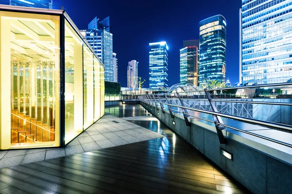 Cities of skyscrapers at night — Stock Photo, Image