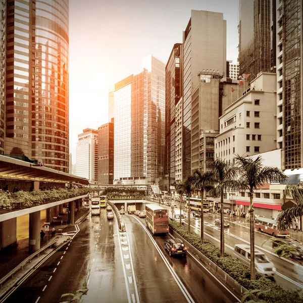 Traffic in city at night — Stock Photo, Image