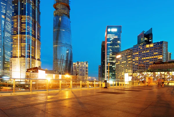 Cities of skyscrapers at night — Stock Photo, Image