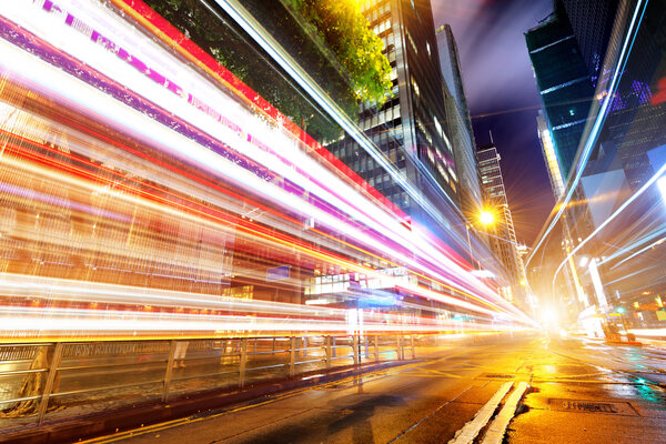 Modern city at night