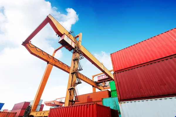 Grote container terminal — Stockfoto