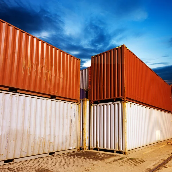 Night containers — Stock Photo, Image