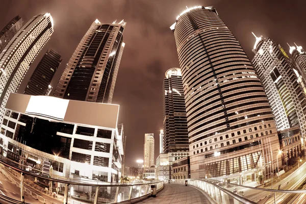 Cities of skyscrapers at night — Stock Photo, Image