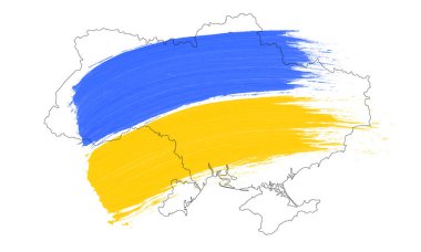 Ukrayna bayrağı, sınır haritası, aşk Ukrayna