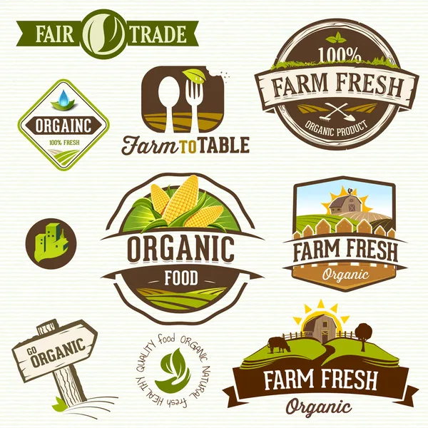 Organic & Farm Fresh — Stock Vector