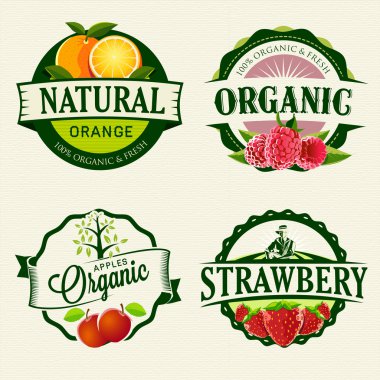 Set of Fresh & Organic labels