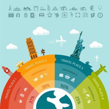 infographics seyahat. kolay tasarım öğeleri ve bilgilerini değiştirmek için