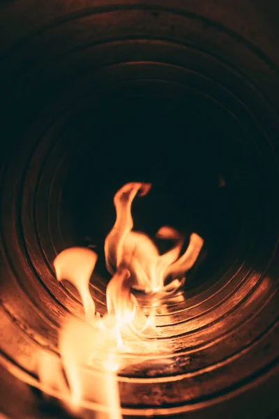 Огонь Дым Вентиляционной Системе Крупным Планом Передний Задний План Размыты — стоковое фото