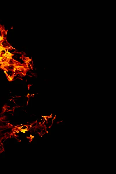 Leuchtend Feuriges Symbol Auf Schwarzem Hintergrund Hintergrund Des Feuers Feuerflamme — Stockfoto