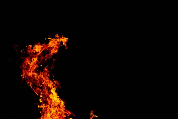 Bright Fiery Symbol Black Background Fire Background Fire Flame Black — Fotografia de Stock