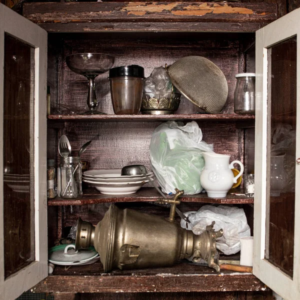 Antique Sideboard Kitchen Utensils — стоковое фото