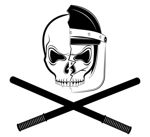 Vector policeman skull — Stock Vector