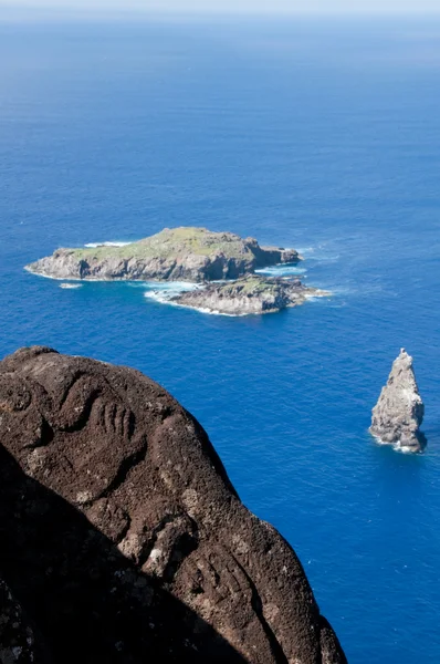 Petroglifi sull'isola di Pasqua (Cile ) — Foto Stock