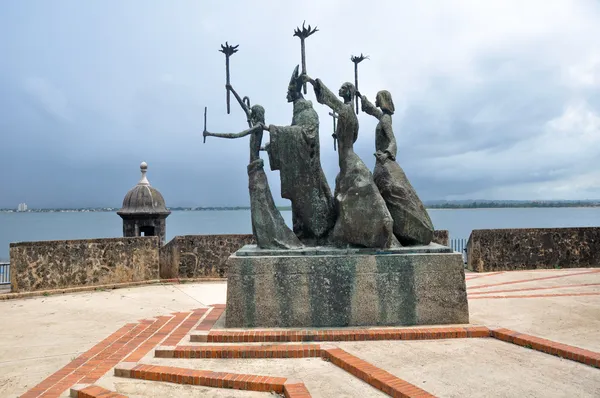 La rogativa statue, stary san juan (puerto rico) — Zdjęcie stockowe