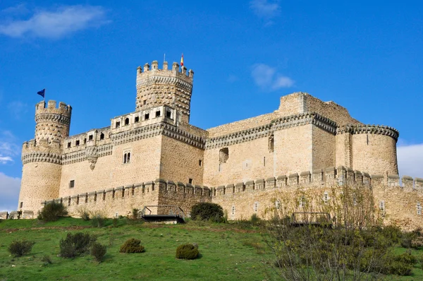 Vár a Manzanares el Real, Madrid, Spanyolország — Stock Fotó