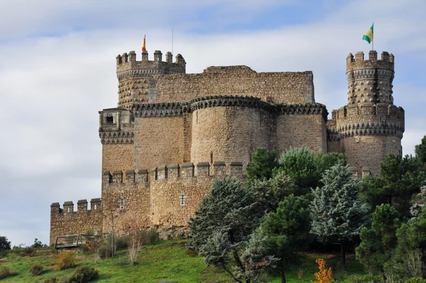 Замок Мансанарес-эль-Реаль, Мадрид, Испания — стоковое фото