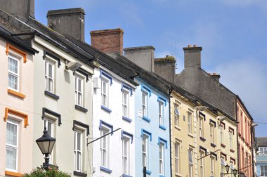 Colorful Irish houses in Cahir city, Ireland clipart