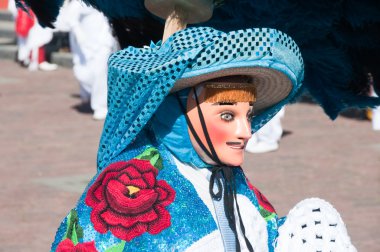 Carnival costume in Tlaxcala (Mexico) clipart