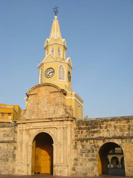 Wieża zegarowa, cartagena de indias (Kolumbia) — Zdjęcie stockowe