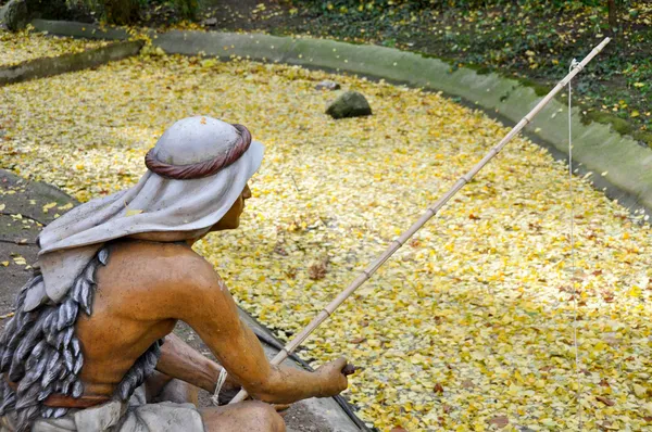 Figuras que representan el belén de Navidad en el parque de la Florida, Vitoria, País Vasco, España — Foto de Stock