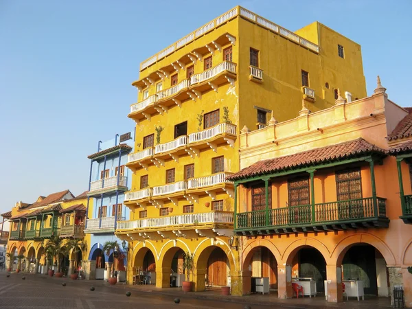 Praça das carruagens, centro da cidade de Cartagena das Índias, Colômbia — Fotografia de Stock