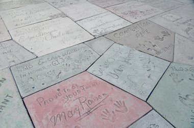 Footprints and handprints of various artists at Chinese Theater, Hollywood