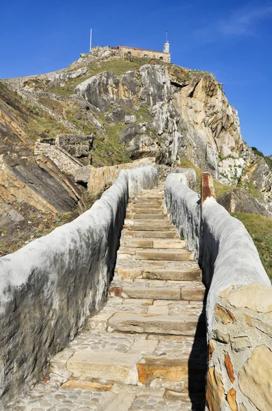 Pad naar San Juan de Gaztelugatxe (Spanje) — Stockfoto