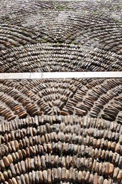 Arnavut kaldırımlı street, alcala de henares, madrid (İspanya)