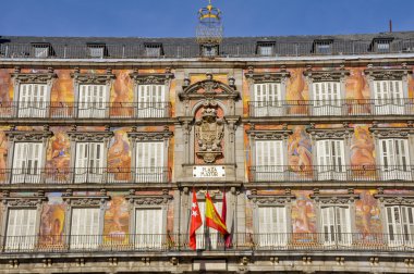 Mimarlık plaza mayor (ana meydan) Madrid, İspanya