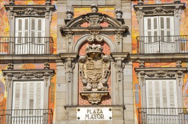 plaza mayor Madrid, İspanya, İspanya arması