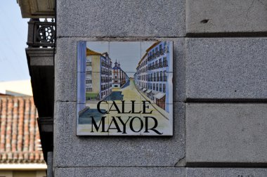 Typical street signal of Madrid (Spain) clipart