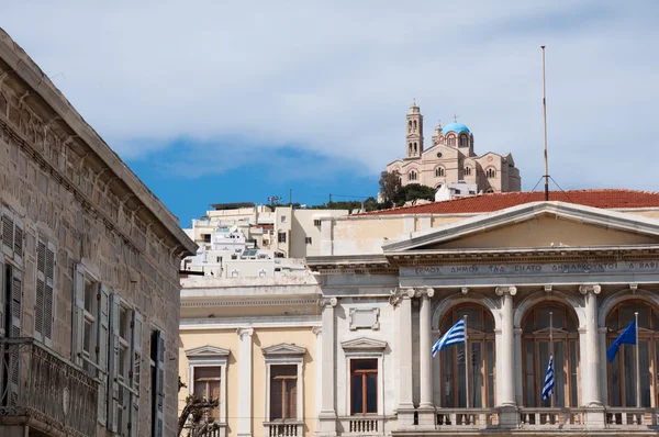 Stadhuis van ermoupolis, syros eiland (Griekenland) — Stockfoto
