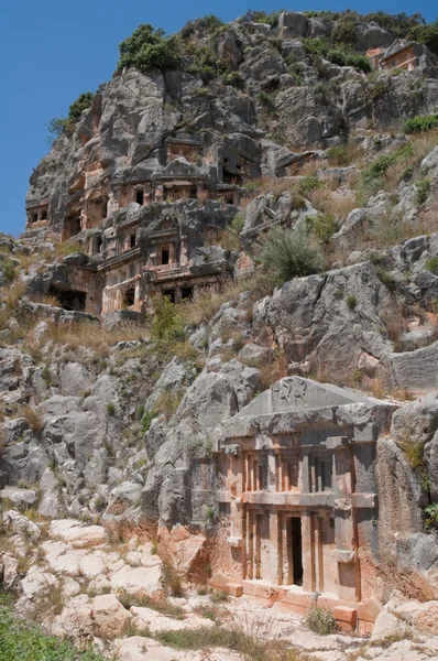 Lykiska gravar i myra, demre (Turkiet) — Stockfoto