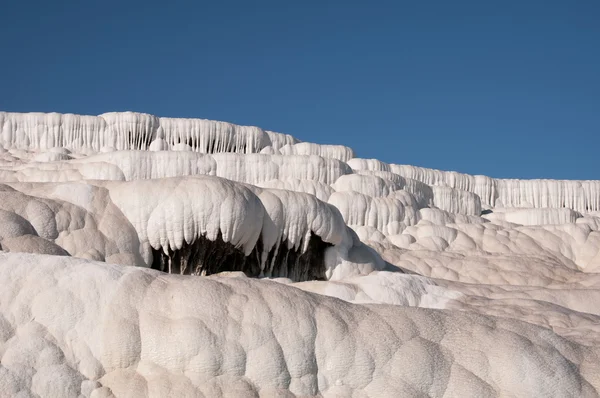 Travertin bazény a terasy v Pamukkale (Turecko) — Stock fotografie