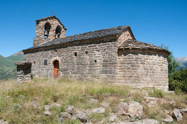 Romański kościół sant quirc, durro w vall de boi (Hiszpania) — Zdjęcie stockowe