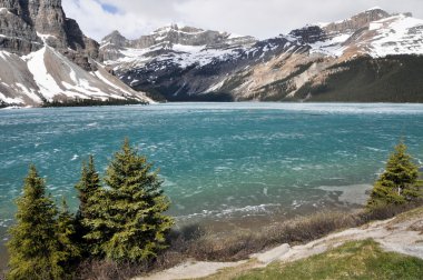 Bow Lake in Spring, Rocky Mountains (Canada) clipart