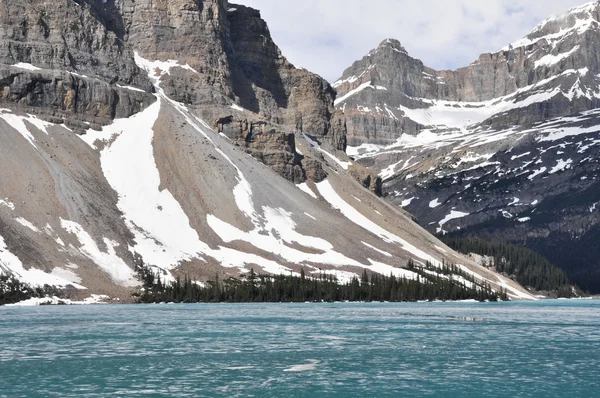 Jezero Bow na jaře, rocky mountains (Kanada) — Stock fotografie