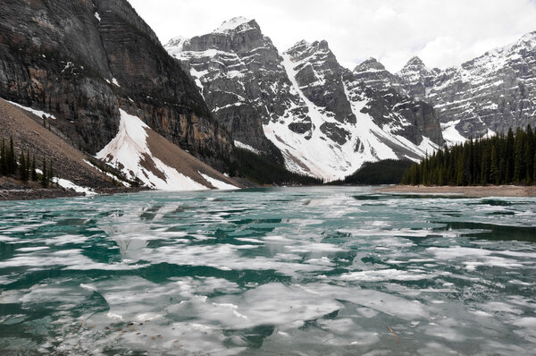 Moraine Lake in Spring, Rocky Mountains (Canada
