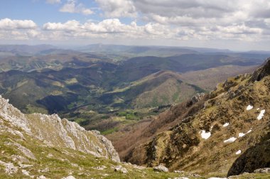 Panoramic view from Aizkorri range, Basque Country, Spain clipart