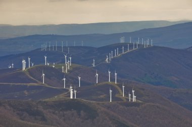 Wind turbines farm, Basque Country, Spain clipart
