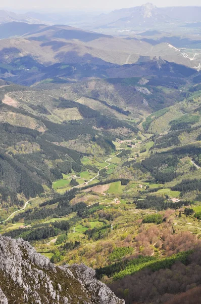 Panoramic view from Aizkorri range, Basque Country, Spain — Stock Photo, Image