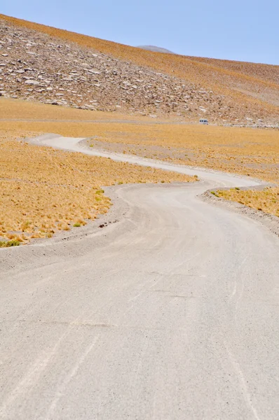 Atacama Çölü'nde stabilize yol Şili — Stok fotoğraf