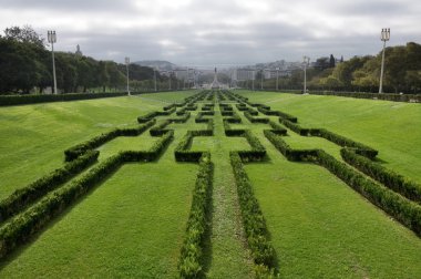 eduardo VII park Lizbon, Portekiz Panoraması