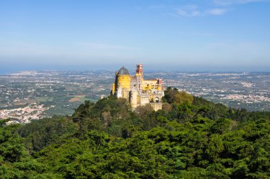 sintra şehirde, Portekiz yukarıda Pena Ulusal Sarayı
