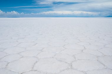 Salar de uyuni, düz Bolivya'da tuz