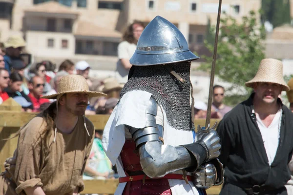 Fighter on the World Championship of Medieval Combat on May 2, 2014 in Belmonte, Cuenca, Spain. — Stock Photo, Image