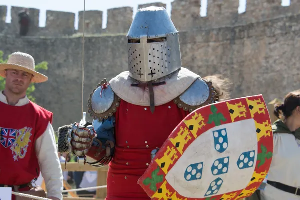 Fighter on the World Championship of Medieval Combat on May 2, 2014 in Belmonte, Cuenca, Spain. — Stock Photo, Image
